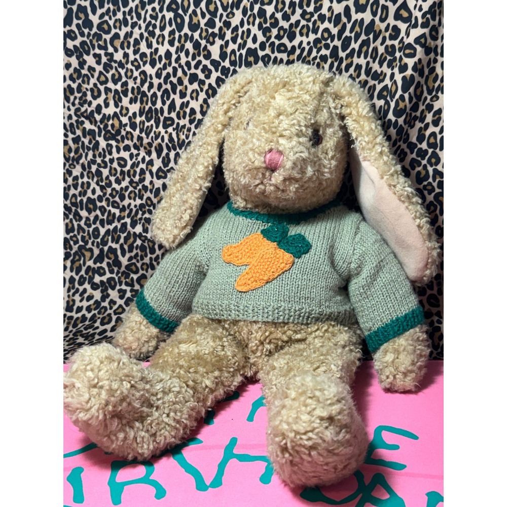 Vintage Ty Beanie Buddy Curly Bunny Rabbit Plush Tan 1991 03017